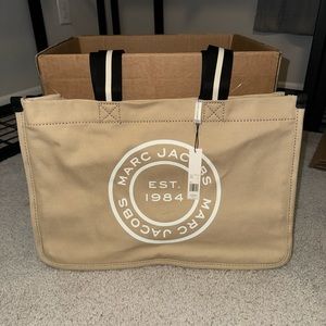 Marc Jacobs Beige Large Fabric Tote Bag!